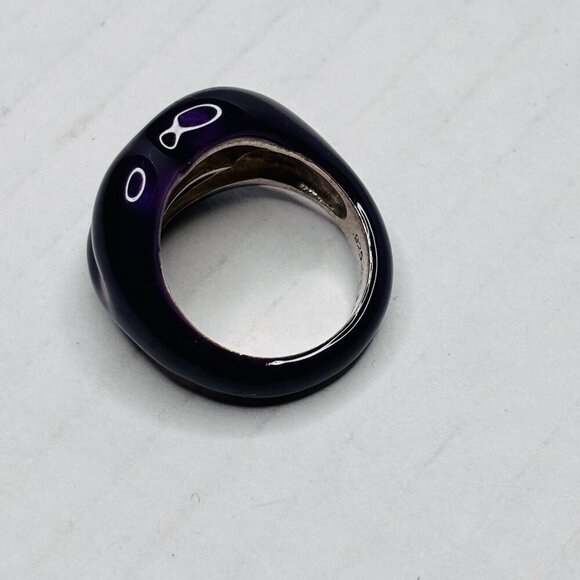 HOT LIPS By Solange Azagury-Patridge Purple Lacquer Lip Ring Size 8 - Picture 6 of 9